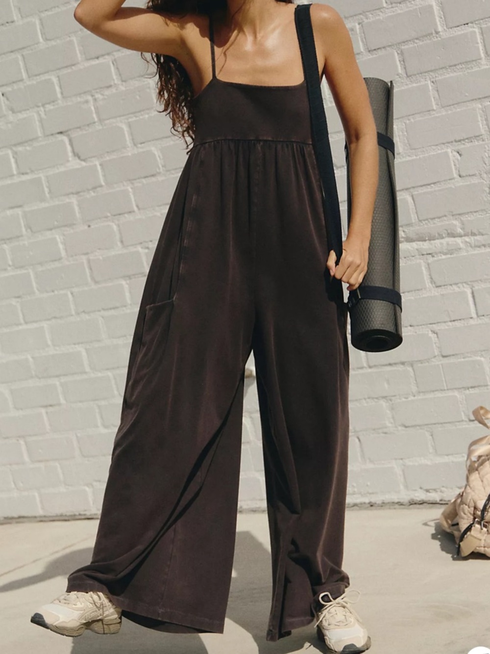 FP Movement by Free People Black Hot Shot Strappy Onesie